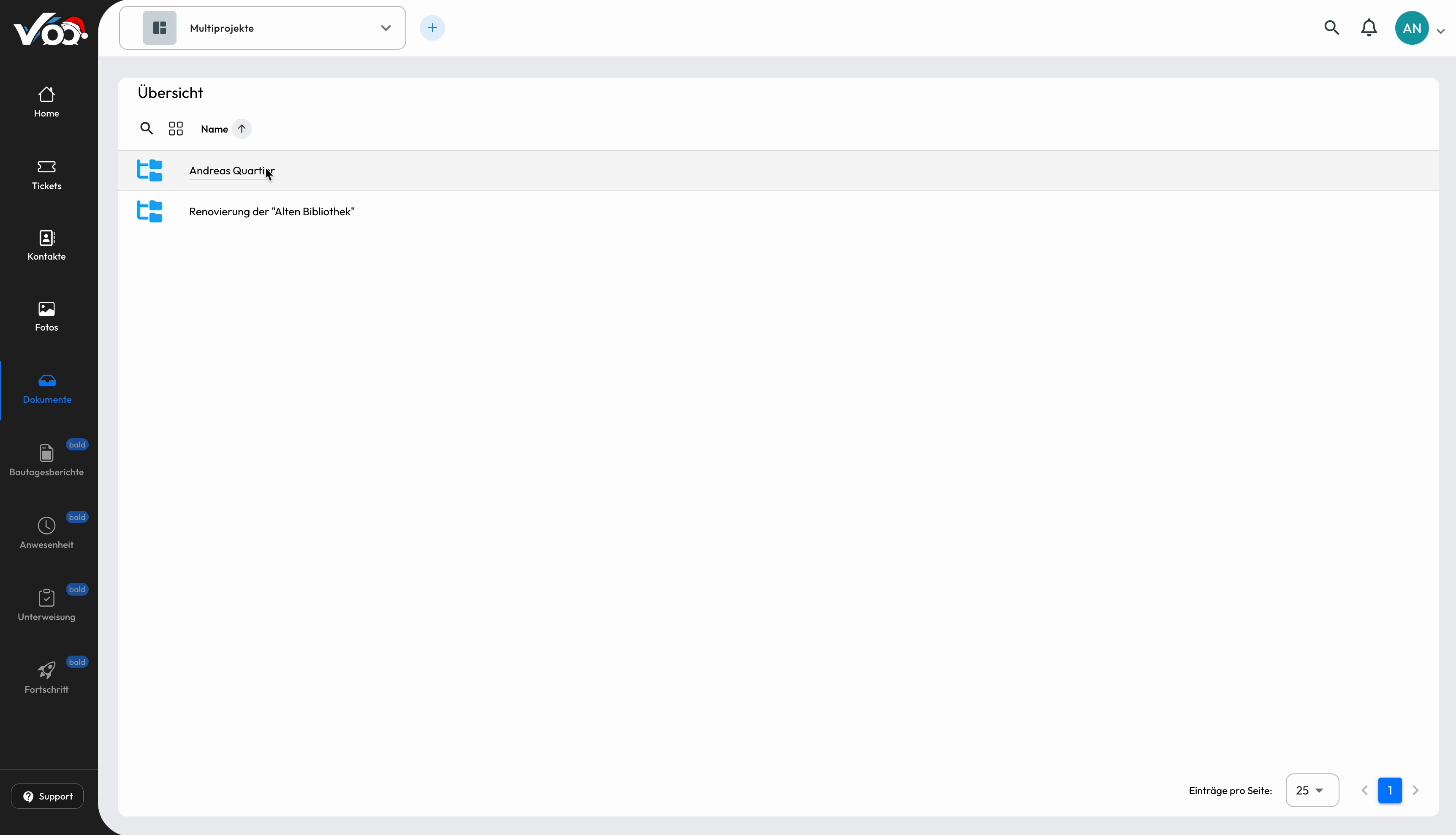 Documents Multiprojects