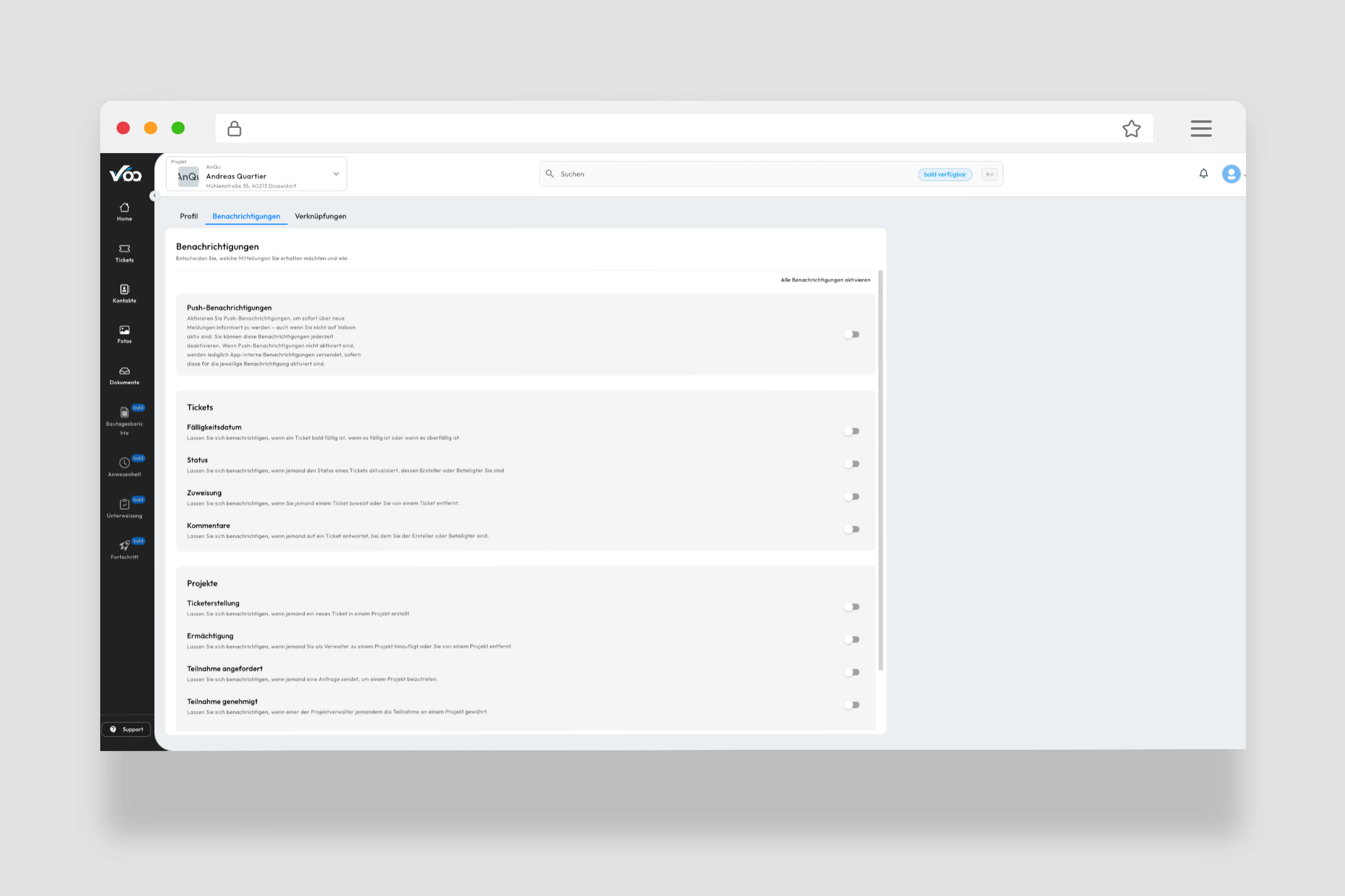 Notifications Settings