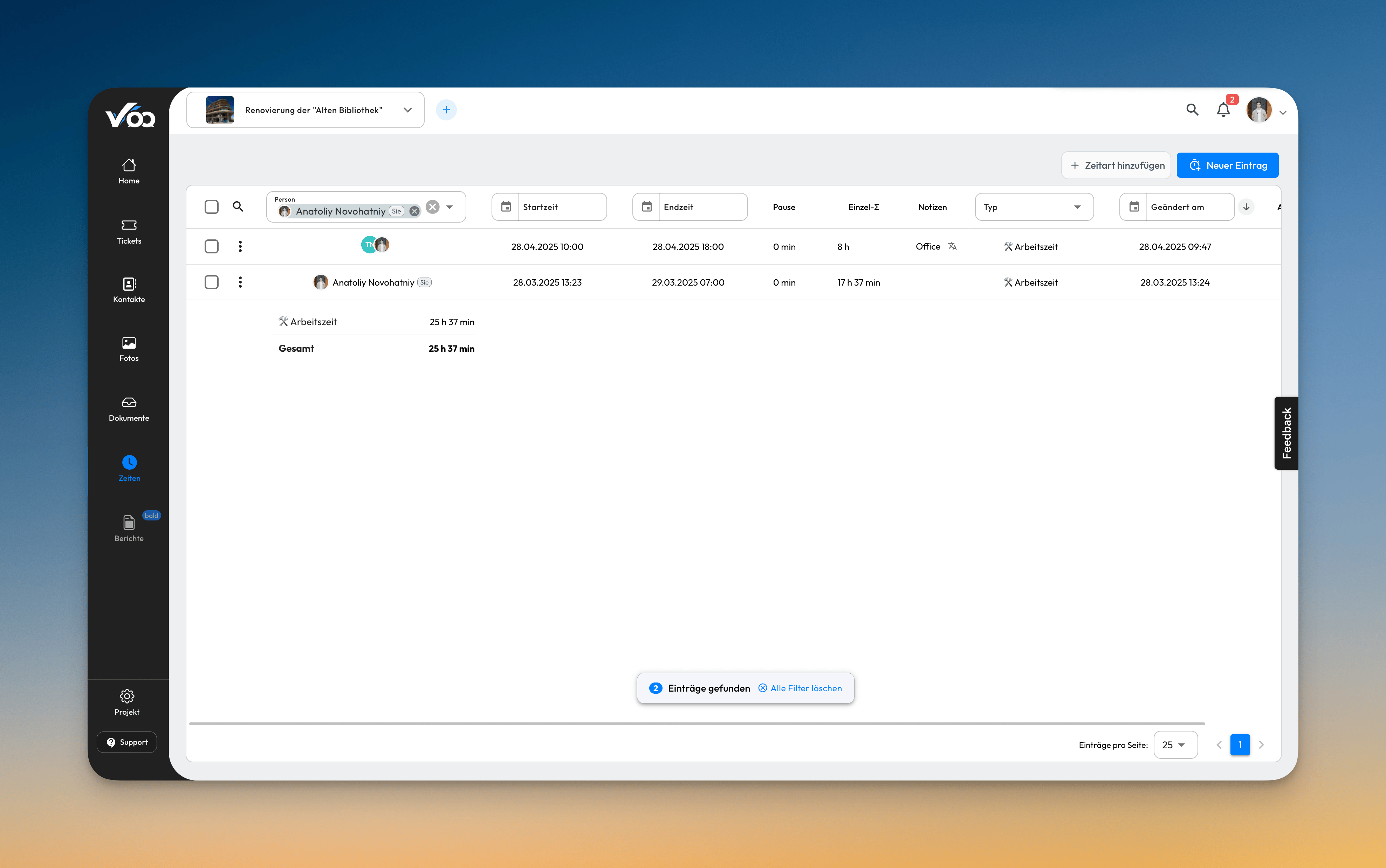 Single and Group Times for Time Entries (Single)