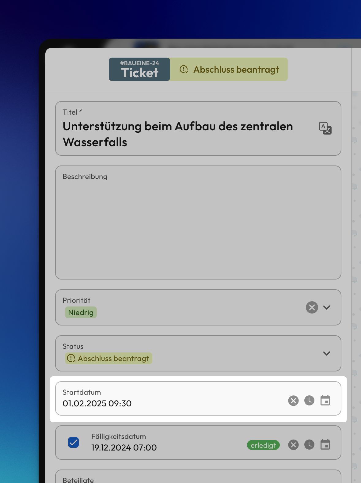 Start Date For Tickets