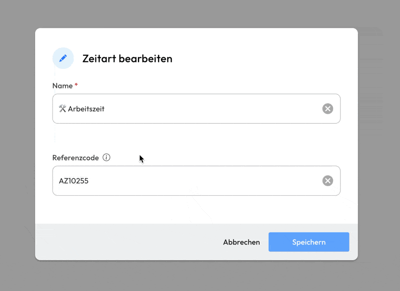 Time Entry Reference Code